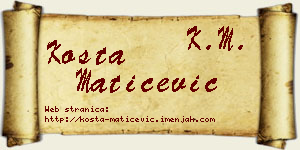Kosta Matićević vizit kartica